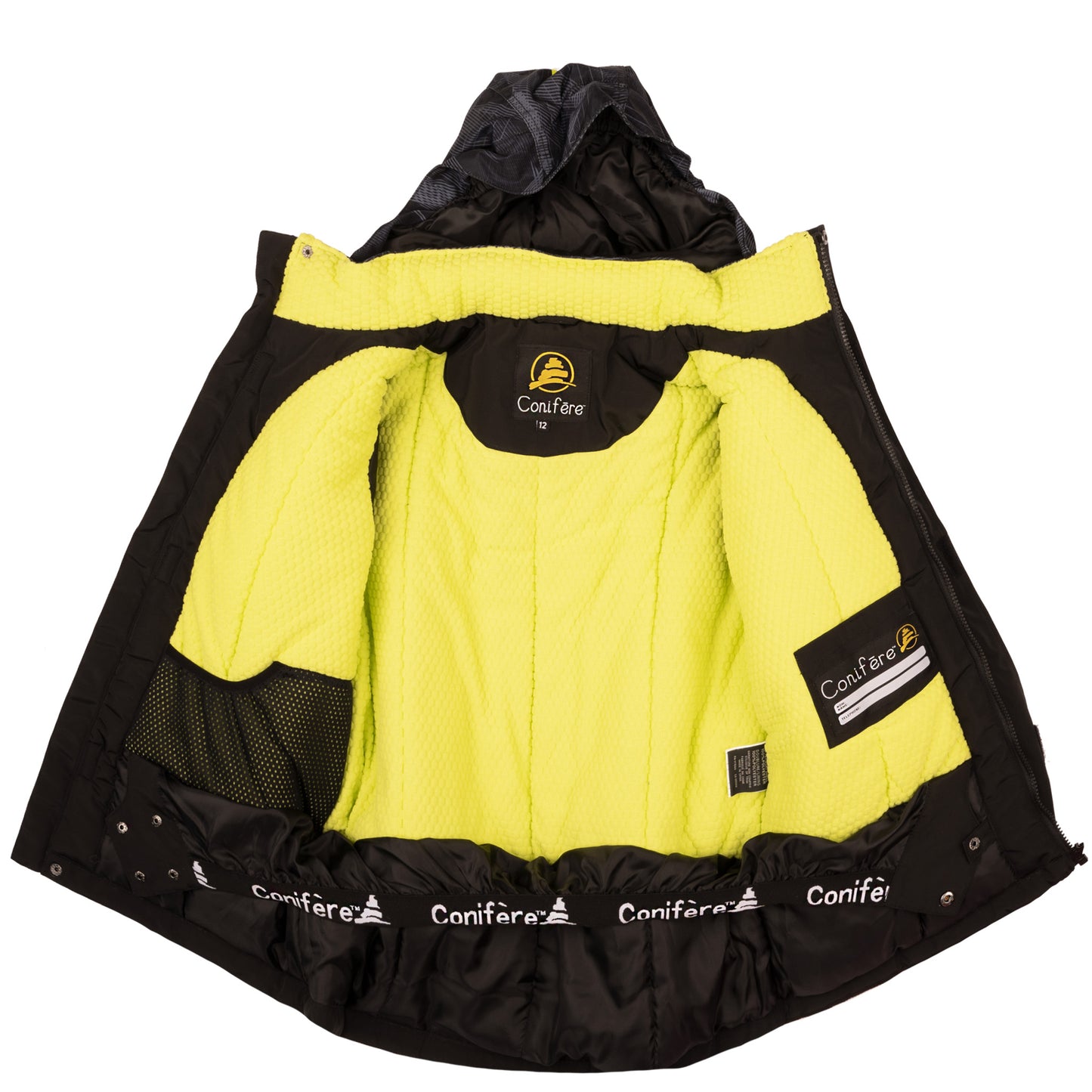 DUNCAN - Habit de neige noir/lime pour garçons