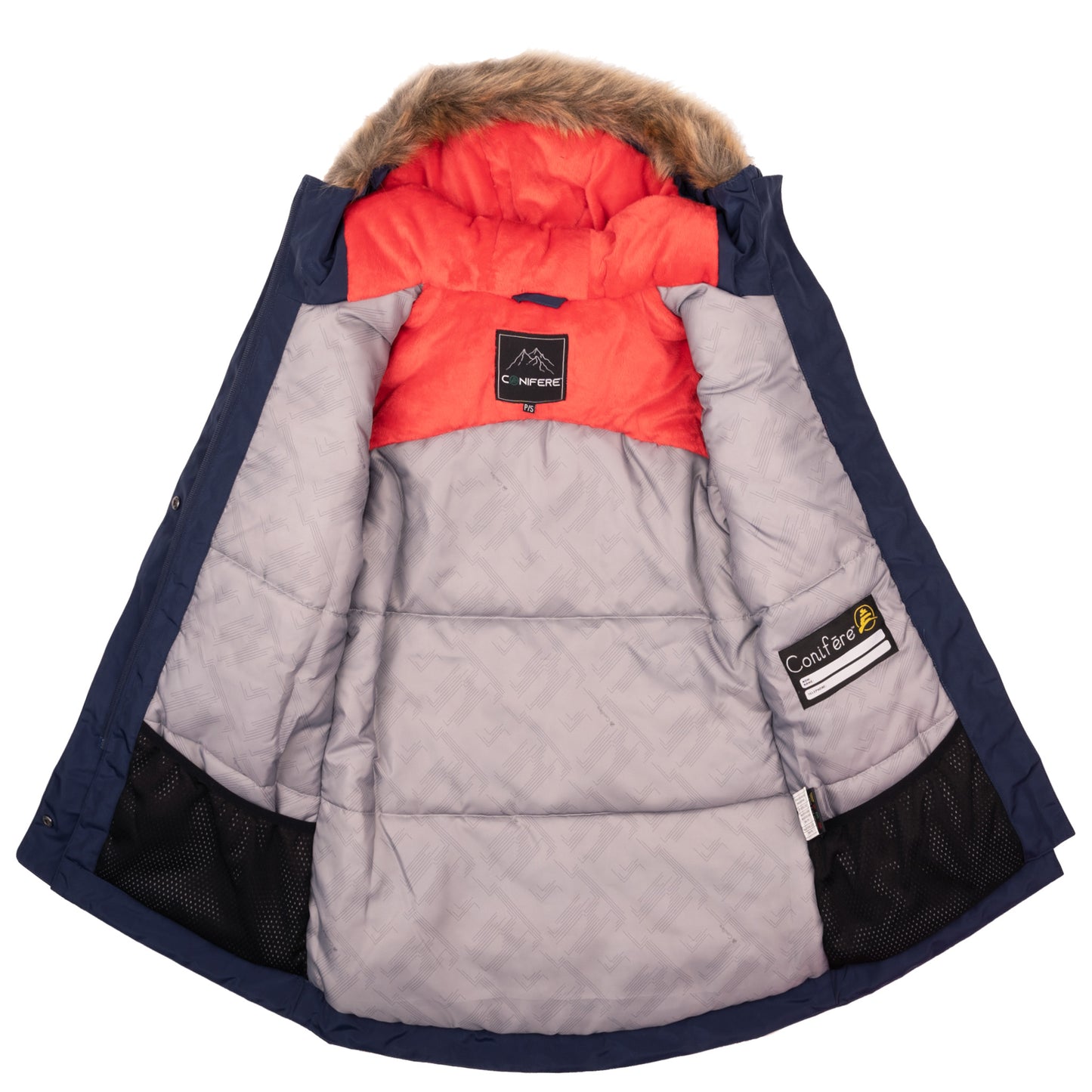 PLICATA - Girls Navy/Coral Parka