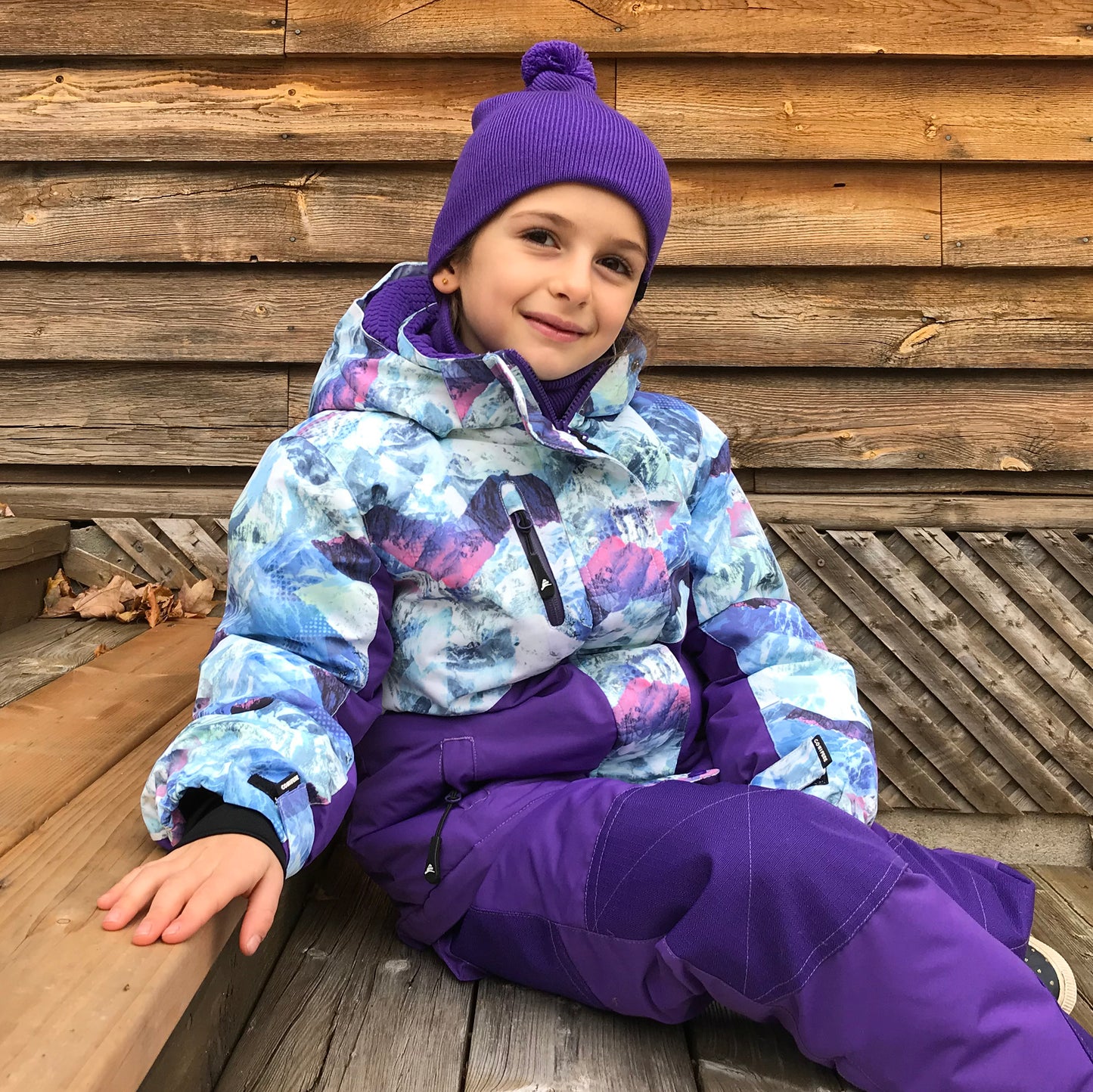 Violet Girl's Snowsuit Set