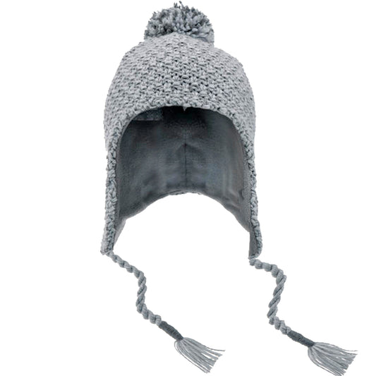 Crochet Knit Helmet with brushed jersey lining. Shell: 100% Acrylic. Lining: 90% Polyester, 10% Spandex
