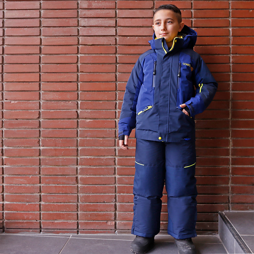 Azure Navy Boys Snowsuit Set