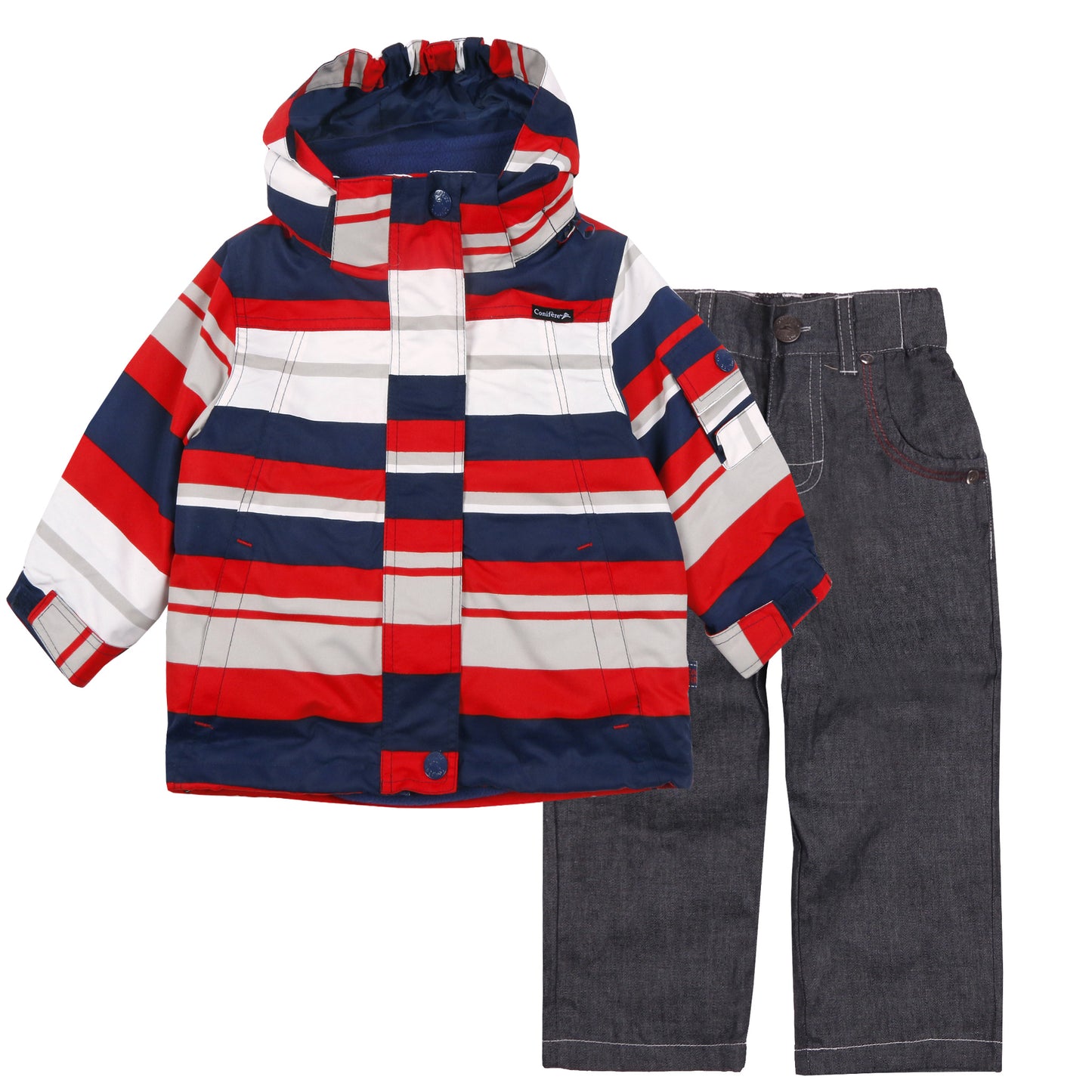 Ensemble 3-en-1 Red Doodle Stripes pour garçons