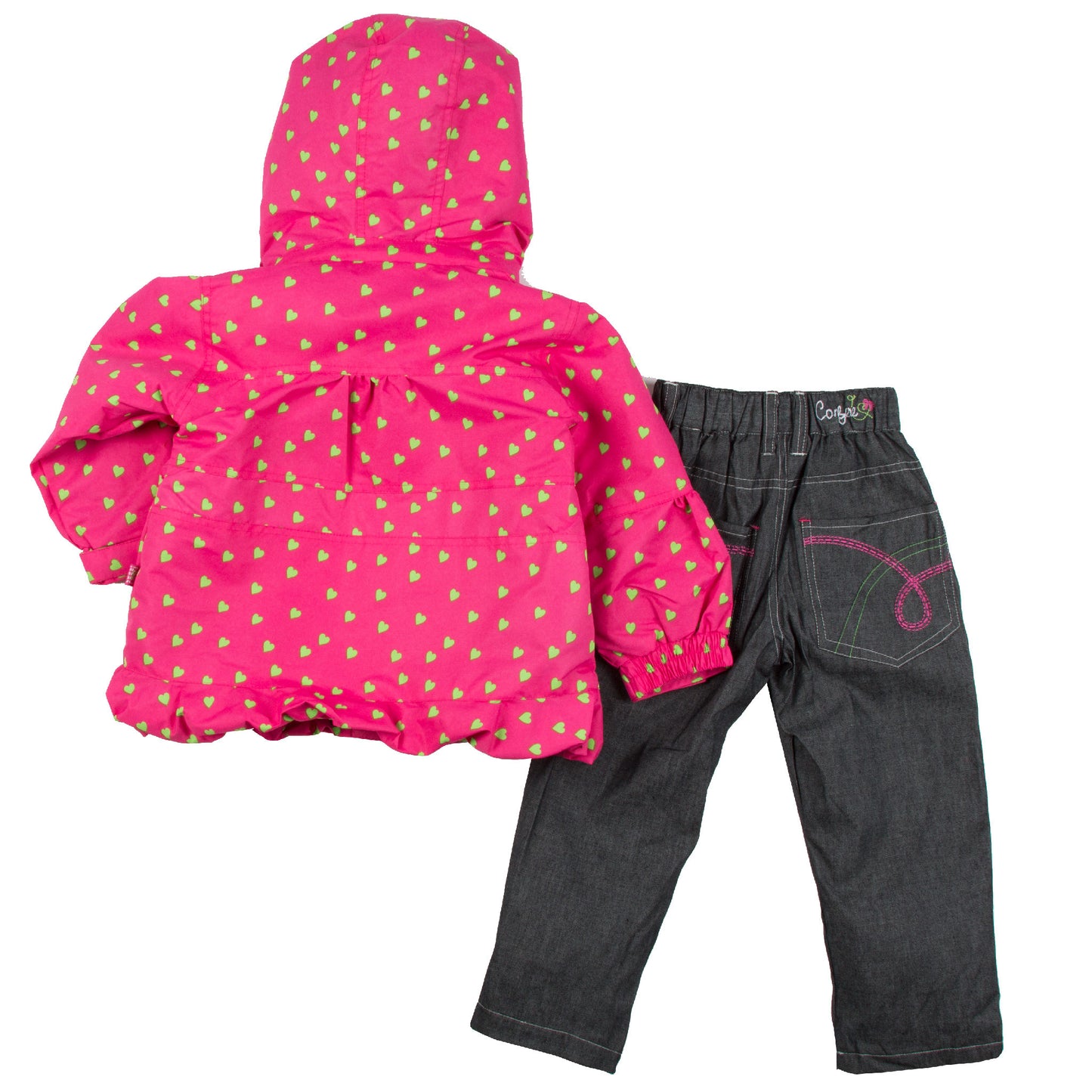 Fuschia Small Hearts Girl's 3-in-1 Set