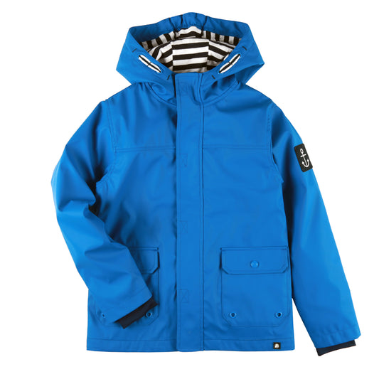 Blue Boys' Striped Raincoat