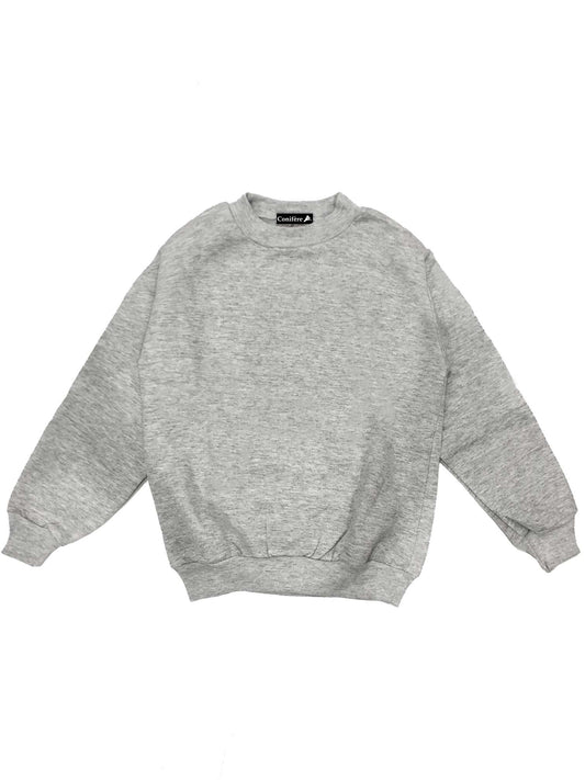 Made in Canada sweatshirt, cotton blend jersey with fleece underside, relaxed fit.