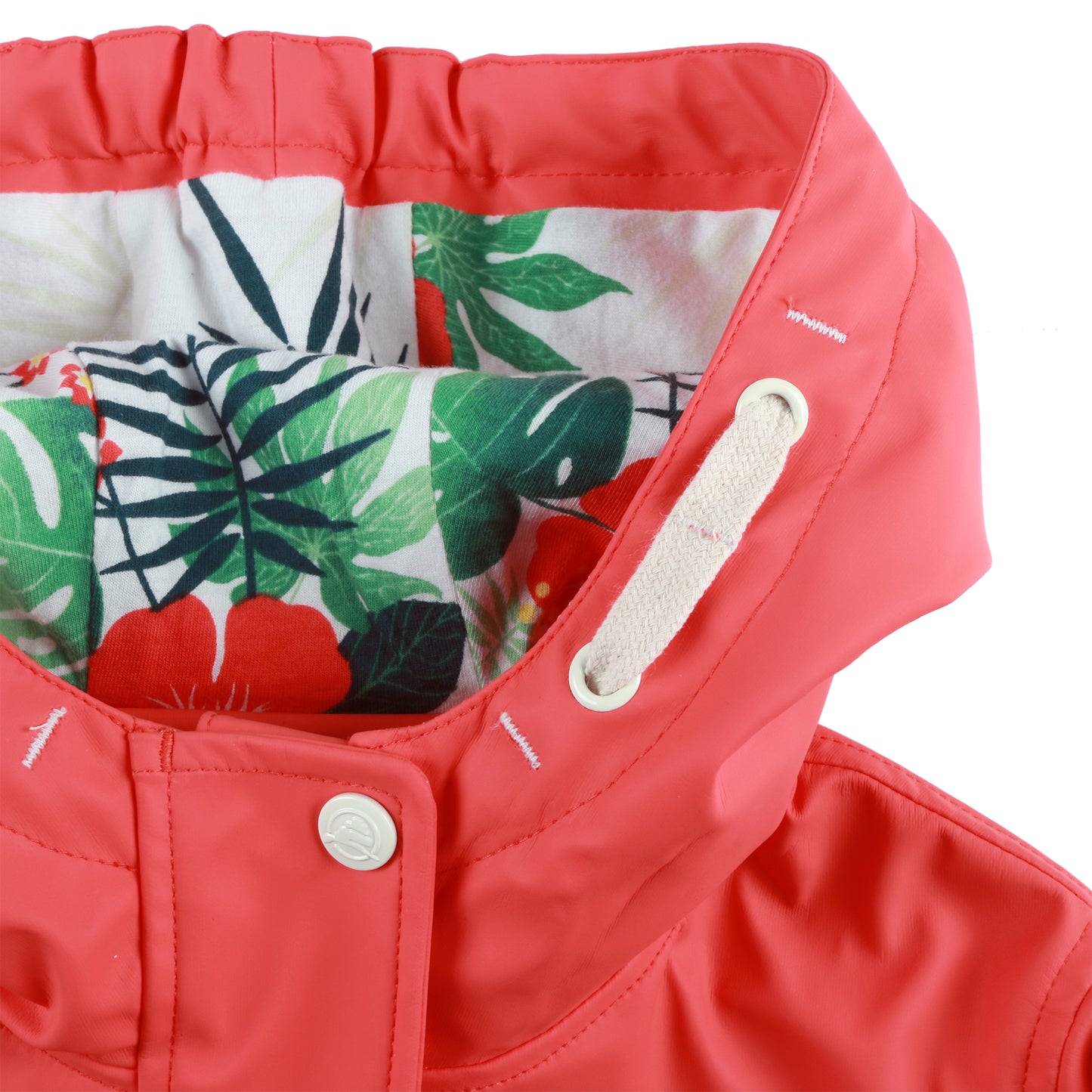 Coral Blossom Girls Raincoat