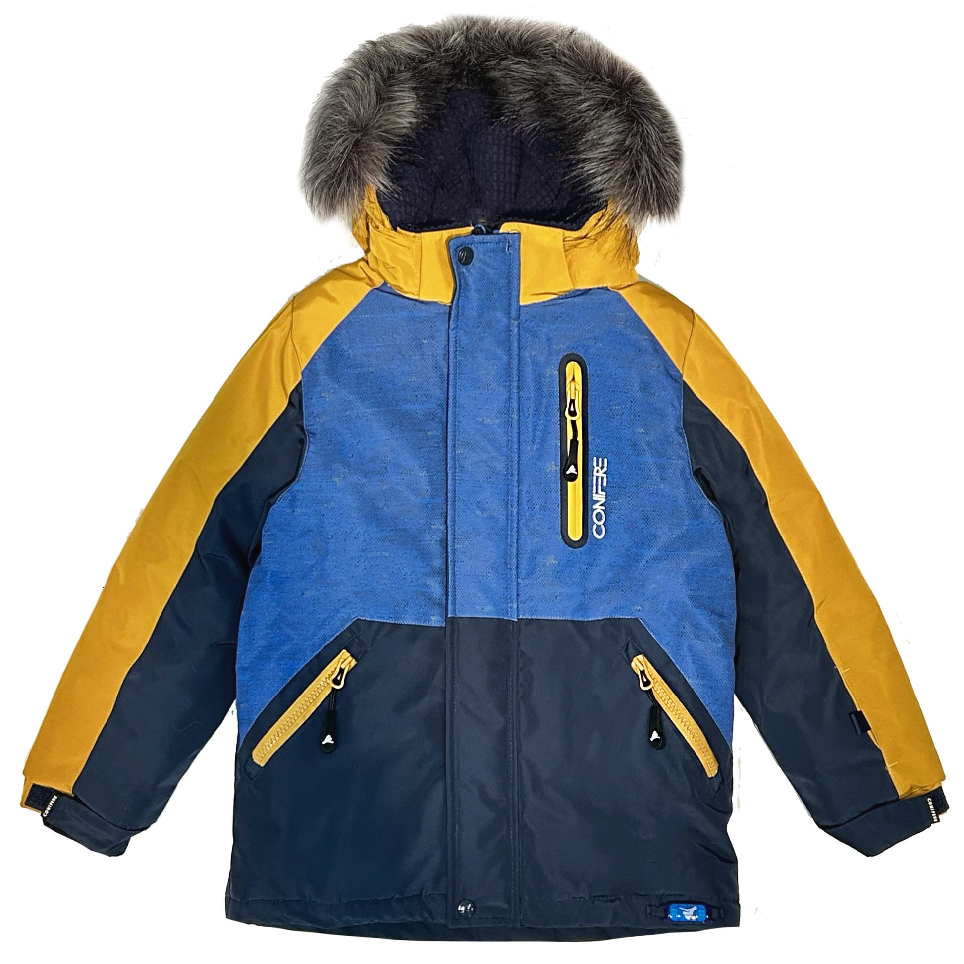 Water Resistant Fleece Lined Yellow and  Blue Boys Snowsuit Set