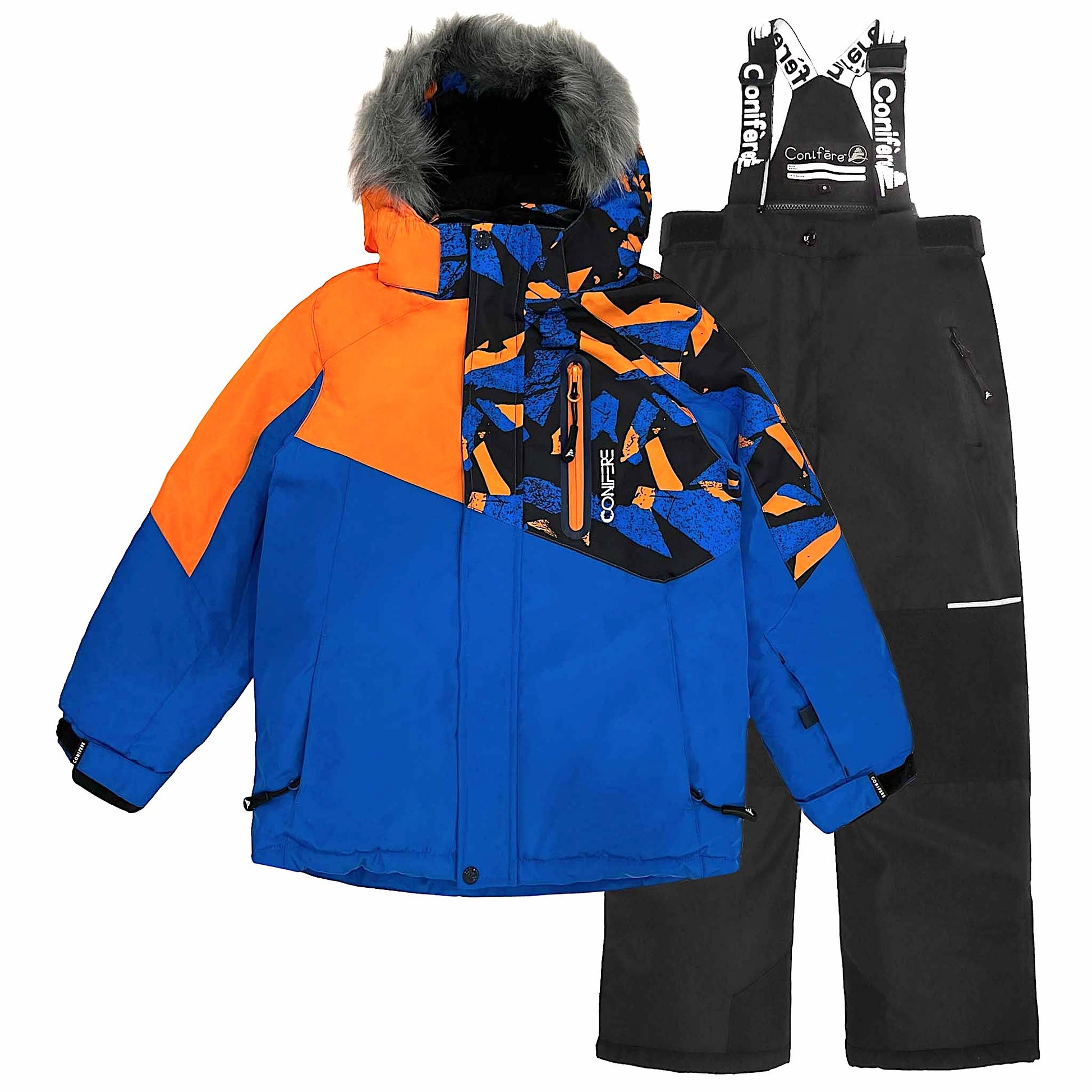 Parka with water resistant outer shell, Cold Factor Protection up to -35°C, wind stopper panel, removable hood and fur trim, LED light, anti-pill polar fleece lining, adjustable cuffs, YKK zipper.