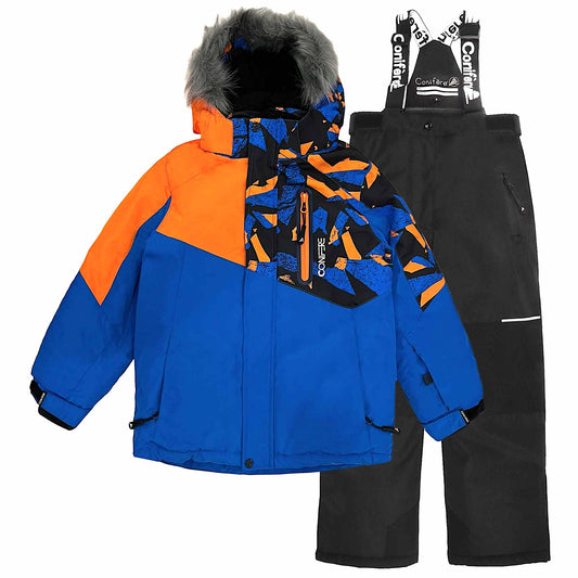 MASSIF - Boys Blue/Orange Snowsuit Set