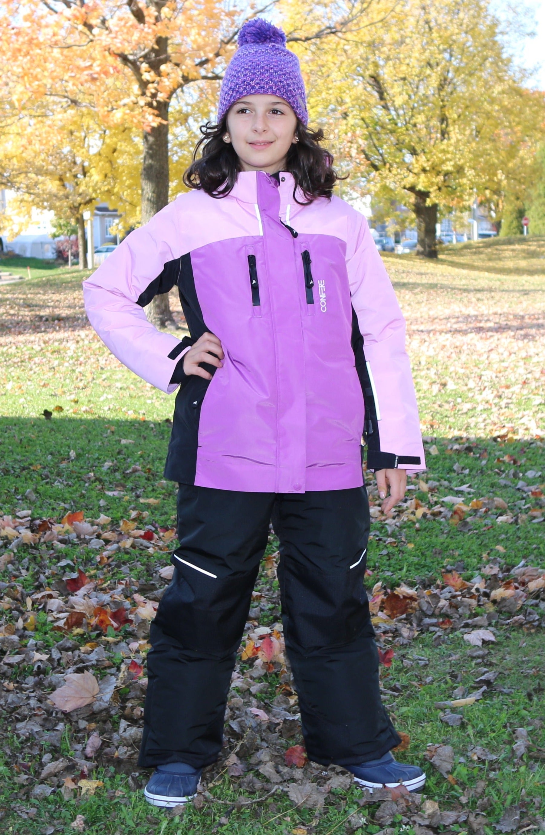 Outdoor Winter Jacket and Pants Snowsuit Set for Kids, with protection for up to -35 degrees Celcius. Water Repellent Exterior, Breathable to Manage Body Moisture. Fleece Lined with Wind Stopper and Removable Hood.
