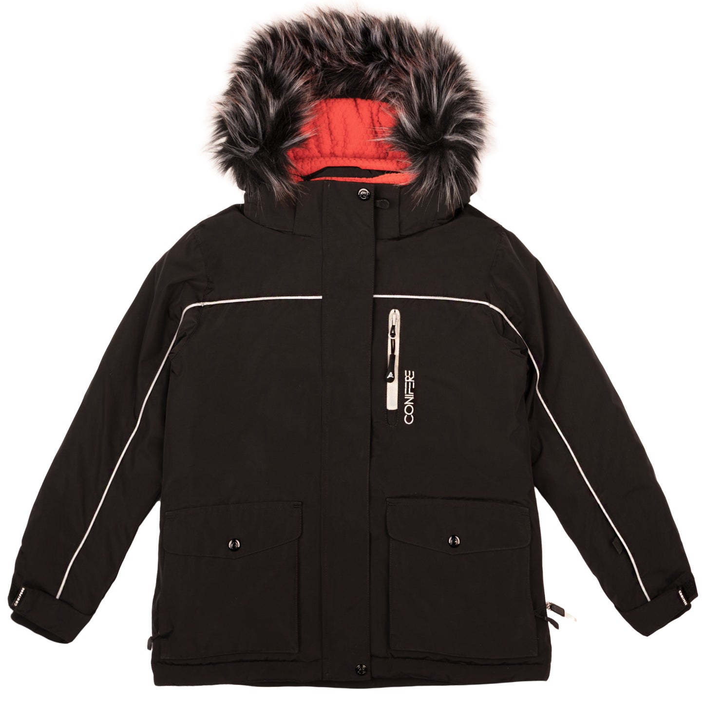 Kids Water and Wind Resistant Removable Fur Winter Parka