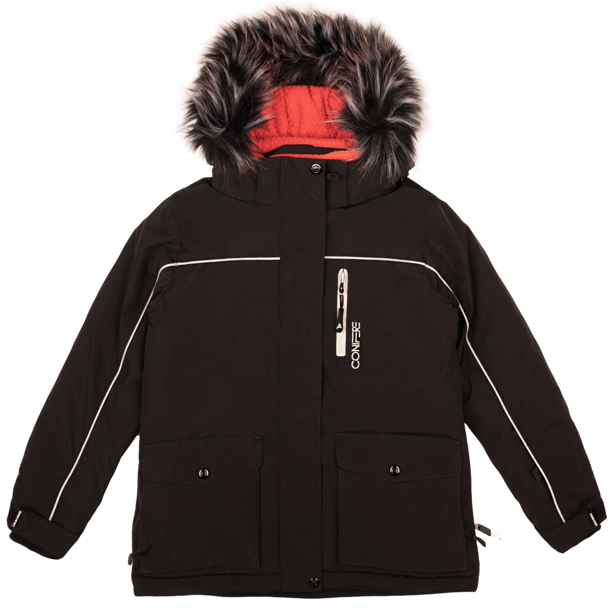 Kids Water and Wind Resistant Removable Fur Winter Parka