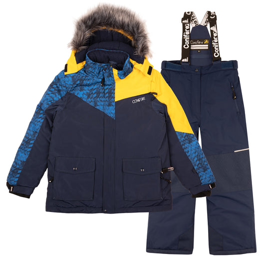 Children's Winter Jacket and Pants Set with Cold Protection, Waterproof Shell, Breathable Design, LED Light, Polar Fleece Lining, Adjustable Fit, Reflective Details
