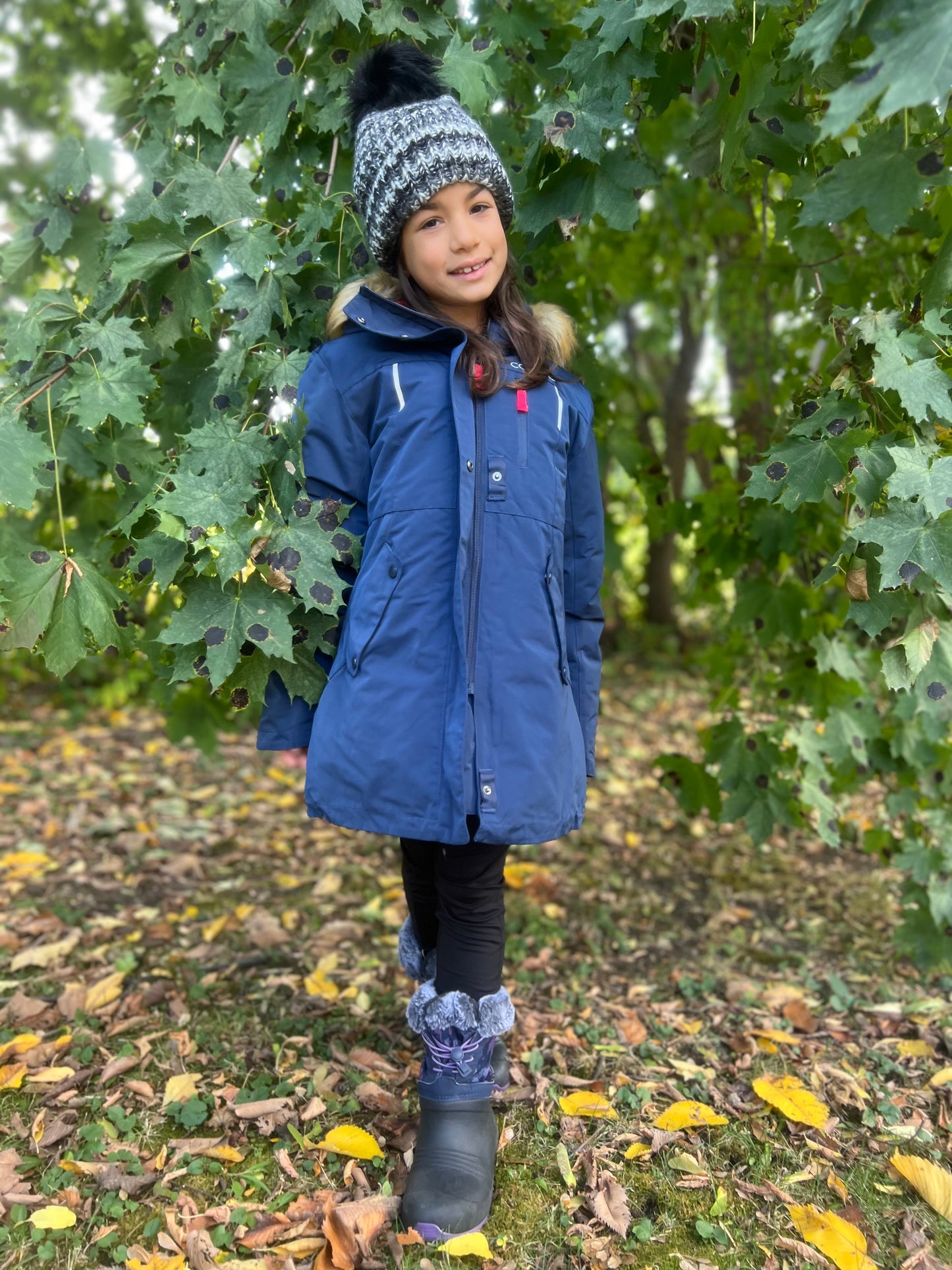 PLICATA - Girls Navy/Coral Parka