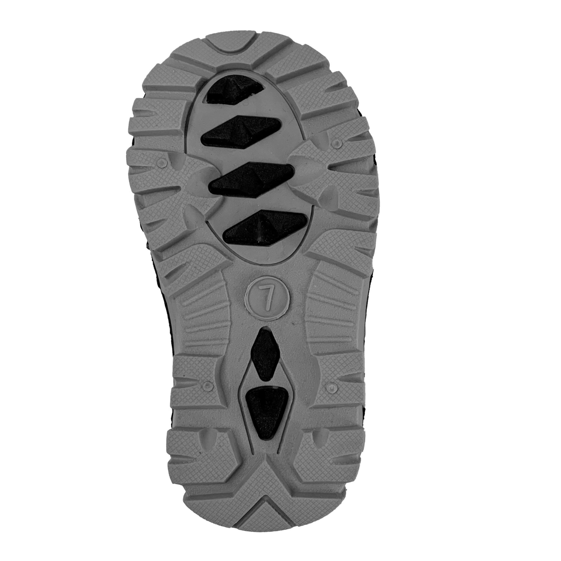 Insulated kids' boots with waterproof shell, removable felt liner, adjustable closures, and reflective piping