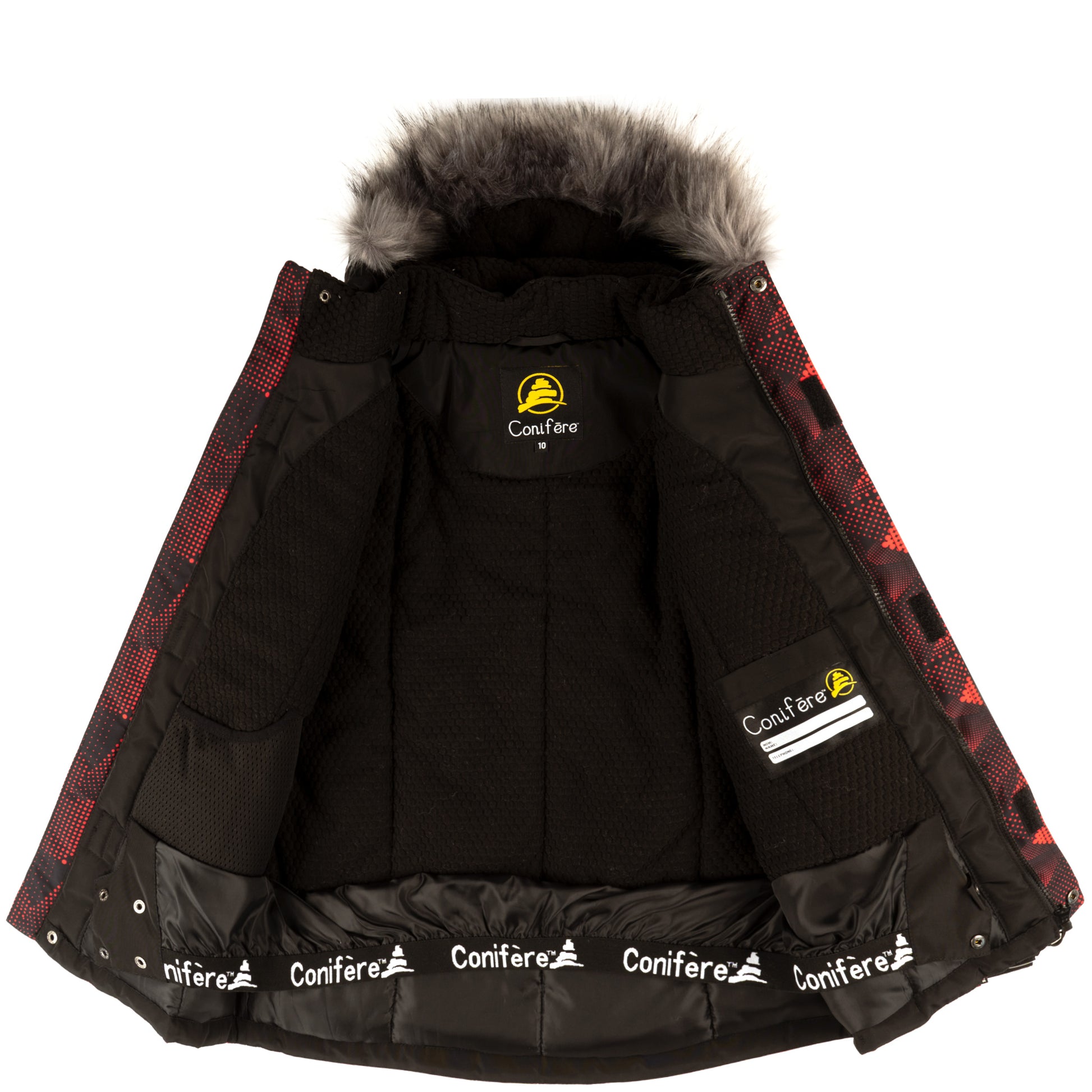 Insulated jacket and pants set with cold protection up to -35 C. Features water repellent shell, breathable fabric, removable hood, LED light, fleece lining, adjustable cuffs, YKK zipper, snowskirt, and reinforced knees.