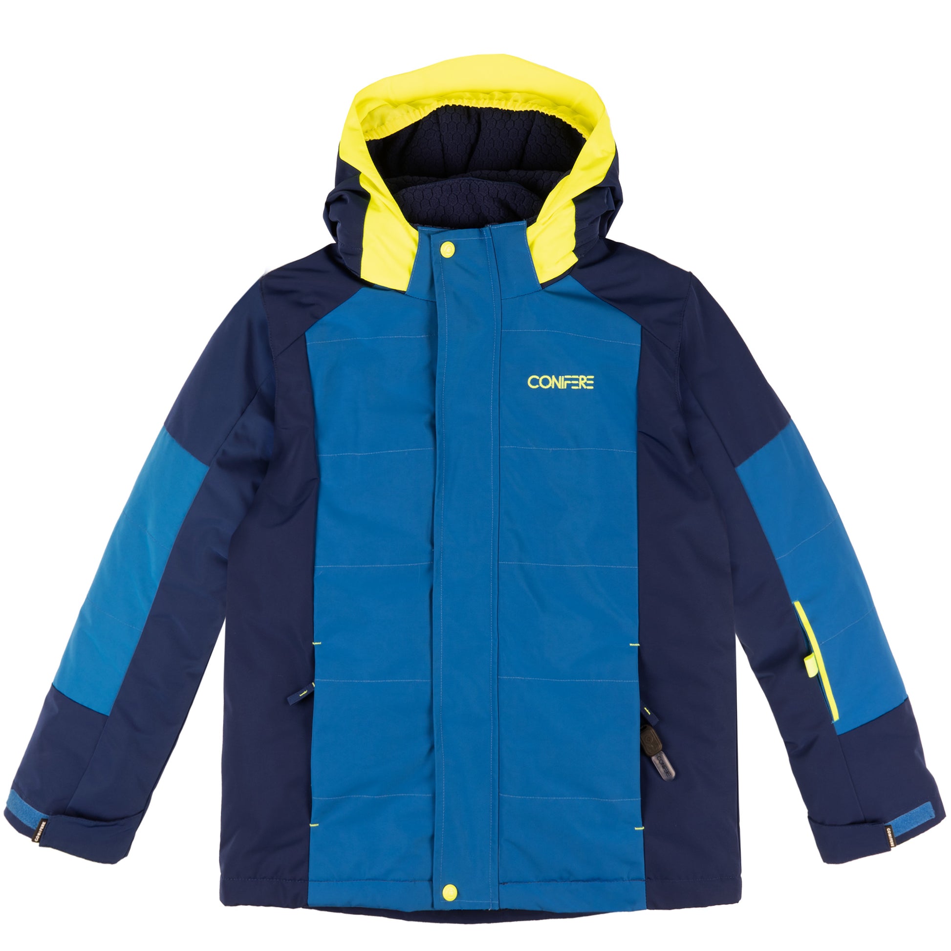 '-35 C cold protection jacket with water repellent shell, LED light, fleece lining, adjustable cuffs, YKK zipper, snowskirt. Includes durable pants with elastic suspender, reflective piping, Corduratech reinforcement, adjustable hem, side zippers, removable bib.