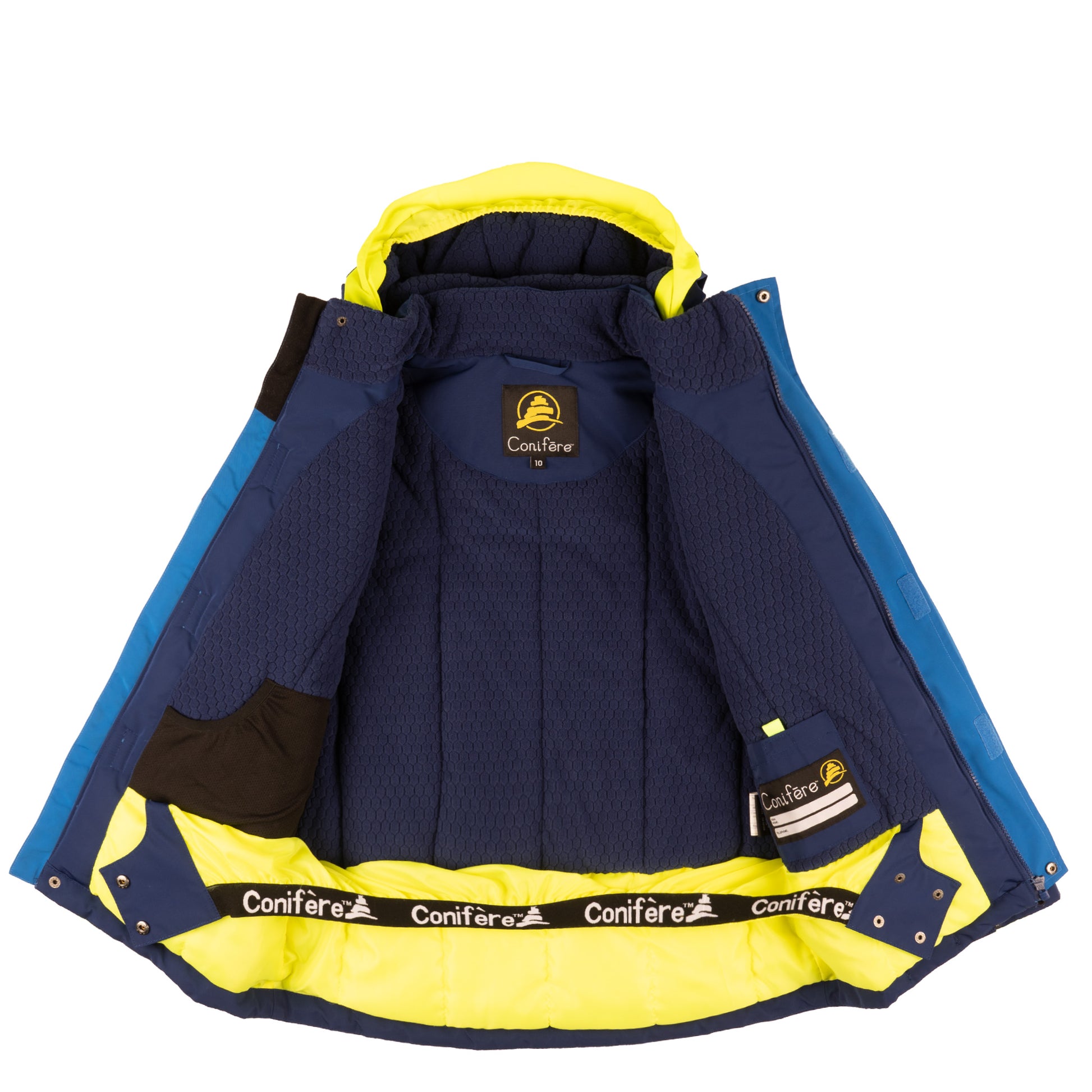 '-35 C cold protection jacket with water repellent shell, LED light, fleece lining, adjustable cuffs, YKK zipper, snowskirt. Includes durable pants with elastic suspender, reflective piping, Corduratech reinforcement, adjustable hem, side zippers, removable bib.