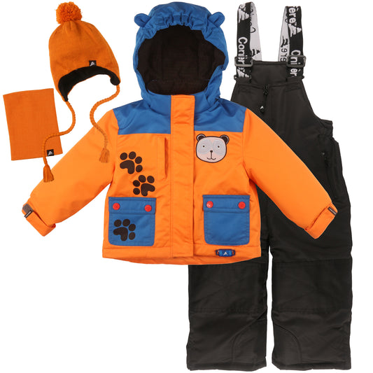 Orange Infant & Toddler Boy's Snowsuit Set