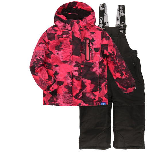 Red Camo Girl's Snowsuit Set