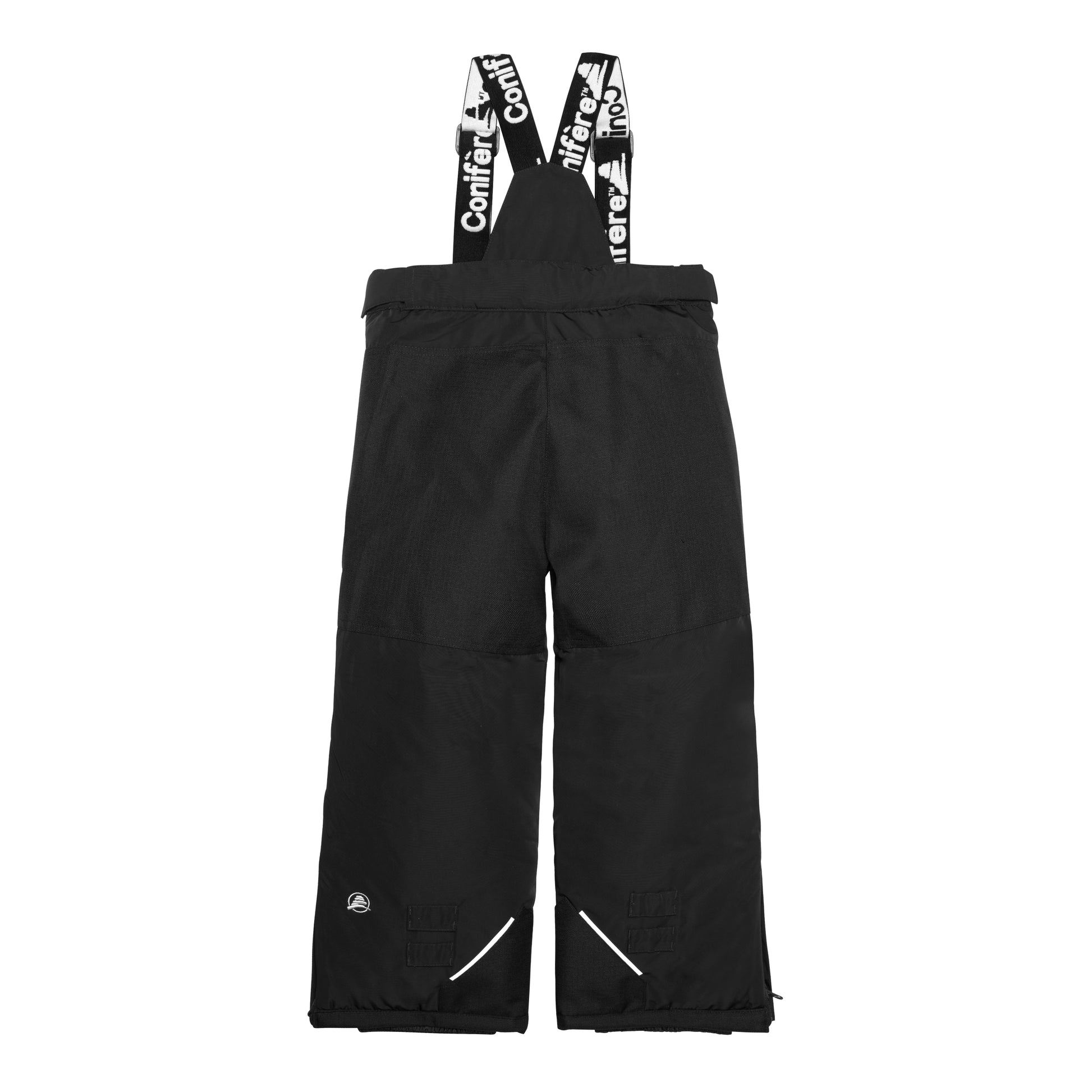 JACKET: Water-resistant outer shell, wind stopper panel, removable hood with fur trim, chin guard, LED light, anti-pill polar fleece lining, adjustable cuffs with elastic & velcro, YKK zipper, snowskirt, inside name label, and pockets. PANTS: Adjustable elastic suspender and waist with tabs, reflective piping at knee and back hem, removable back bib