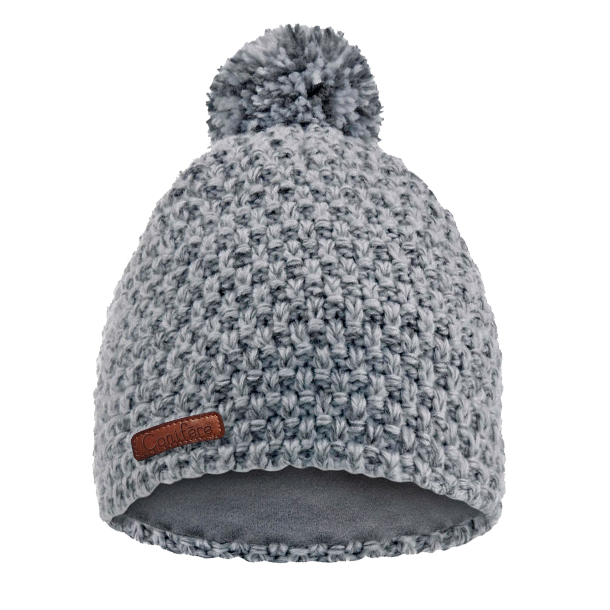 Crochet Knit Helmet with brushed jersey lining. Shell: 100% Acrylic. Lining: 90% Polyester, 10% Spandex