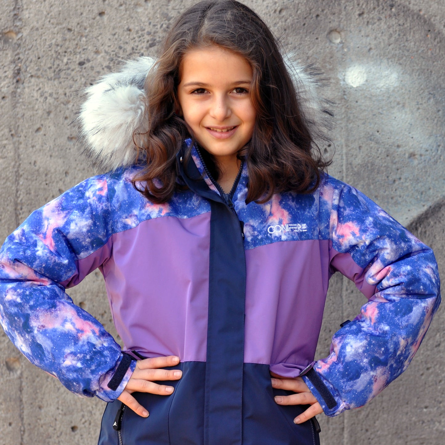 Navy Billow Charm  Girls Snowsuit Set