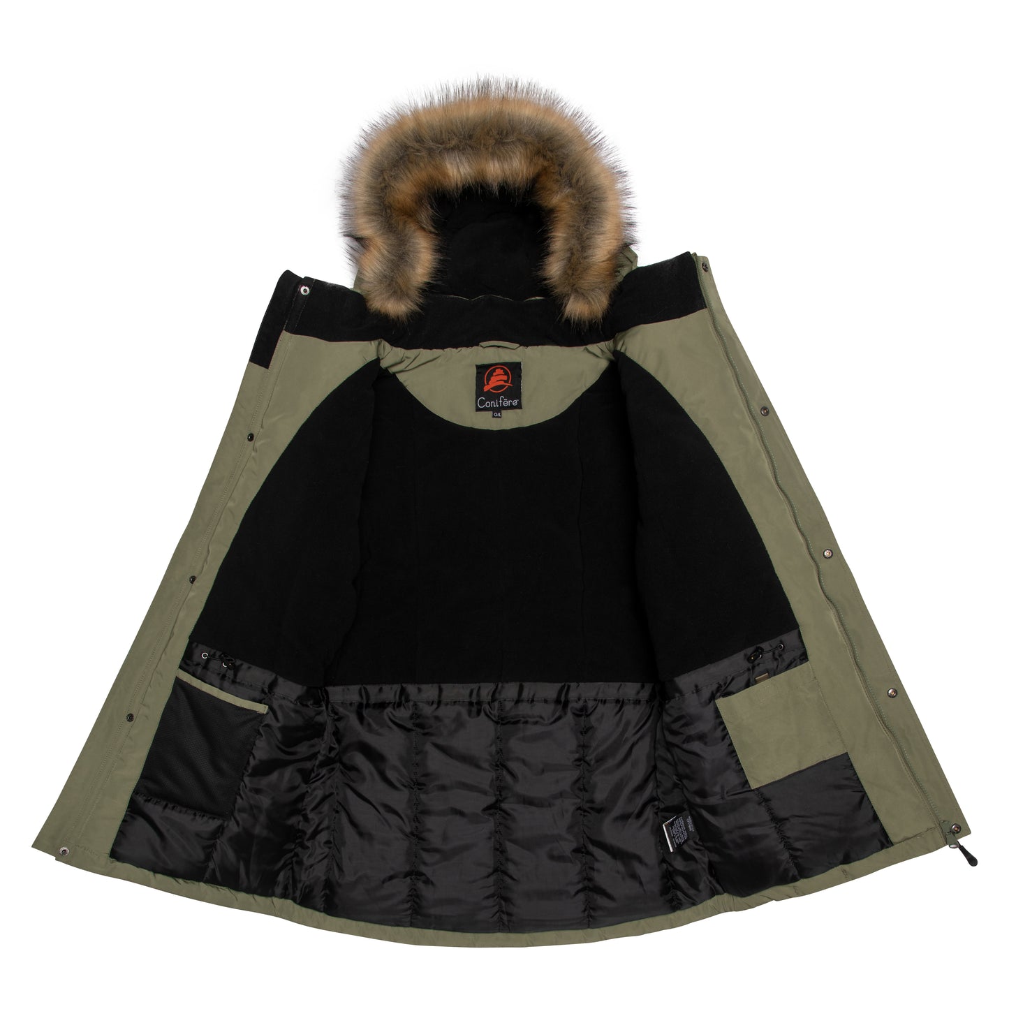 Men's winter jacket with water-repellent shell, removable fur trim, YKK zipper, and adjustable cuffs. Ultrasoft fleece lining for warmth