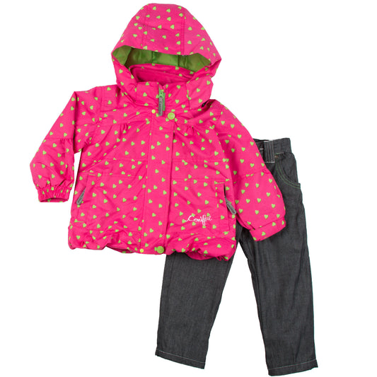 Fuschia Small Hearts Girl's 3-in-1 Set