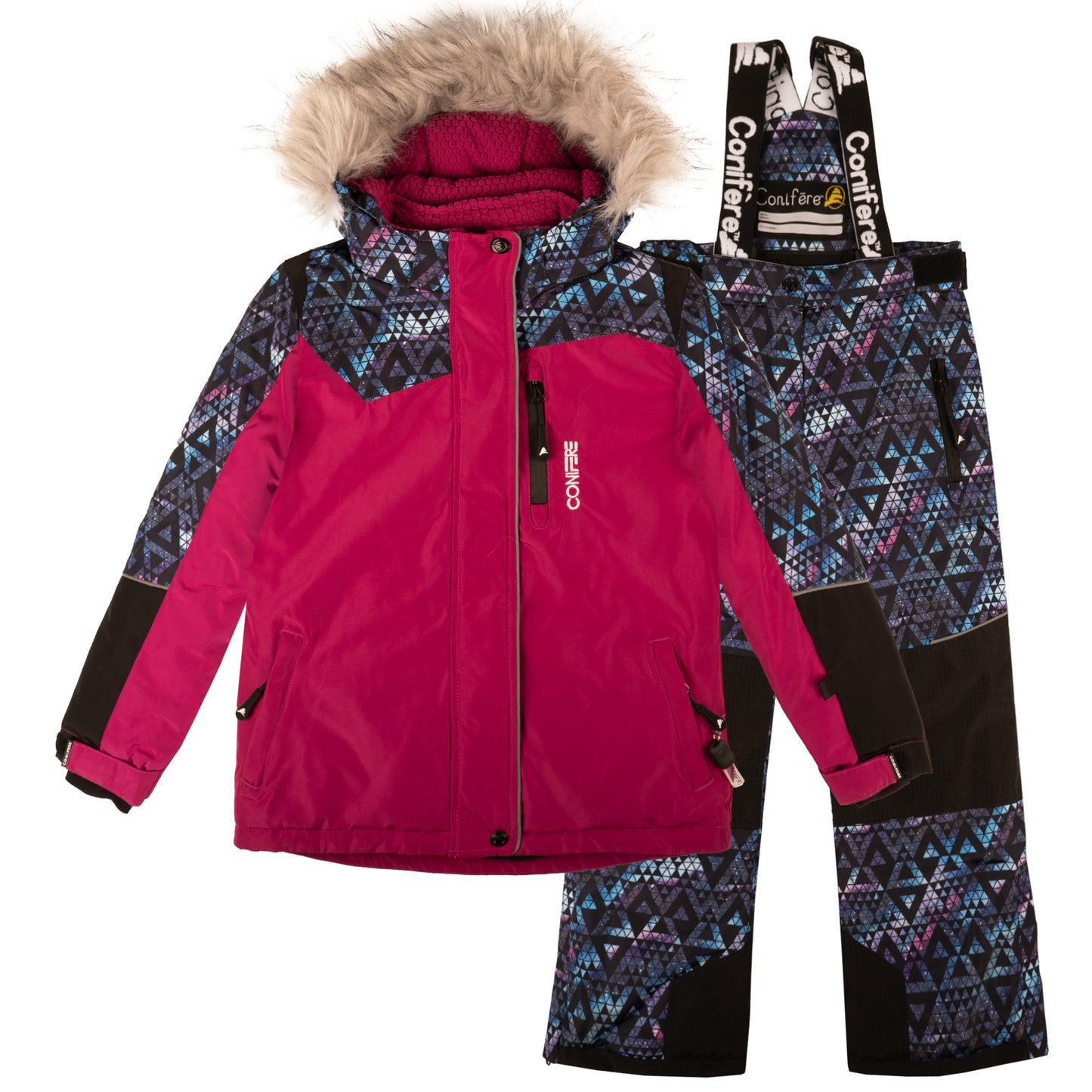 Jacket with -35°C Cold Factor protection, water repellent shell, breathable fabric, wind stopper, removable hood, LED light gadget, fleece body lining, Loft sleeve lining, adjustable cuffs, YKK zipper, snowskirt.