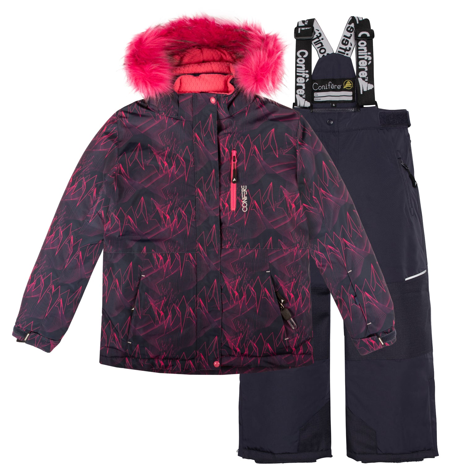 Jacket with -35°C Cold Factor protection, water repellent shell, breathable fabric, wind stopper, removable hood, LED light gadget, fleece and Loft sleeve lining, adjustable cuffs, YKK zipper, snowskirt. Pants with adjustable suspender, reflective piping, Corduratech reinforcement, adjustable hem, side zippers, removable bib