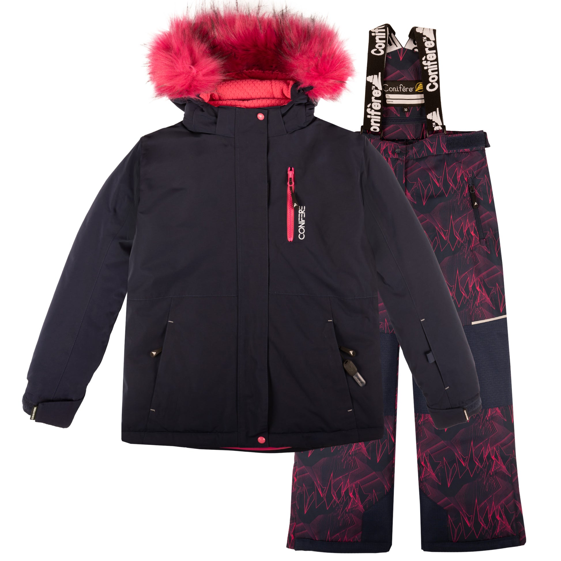 Jacket with -35°C Cold Factor protection, water repellent shell, breathable fabric, wind stopper, removable hood, LED light gadget, fleece and Loft sleeve lining, adjustable cuffs, YKK zipper, snowskirt. Pants with adjustable suspender, reflective piping, Corduratech reinforcement, adjustable hem, side zippers, removable bib
