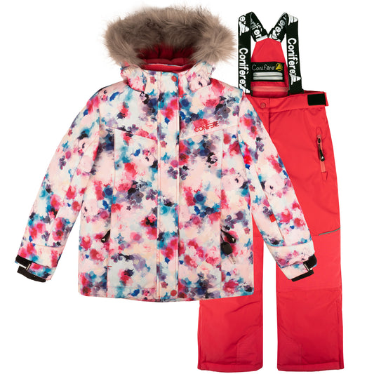 KOYA - Girls Raspberry Bouquet Snowsuit Set
