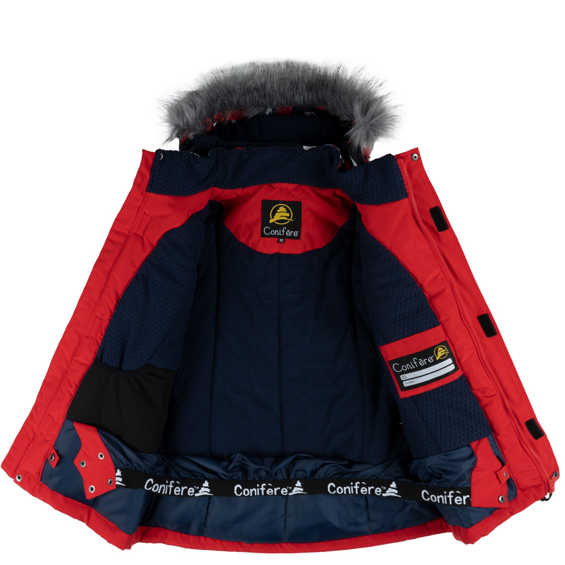 Parka with water resistant outer shell, Cold Factor Protection up to -35°C, wind stopper panel, removable hood and fur trim, LED light, anti-pill polar fleece lining, adjustable cuffs, YKK zipper.