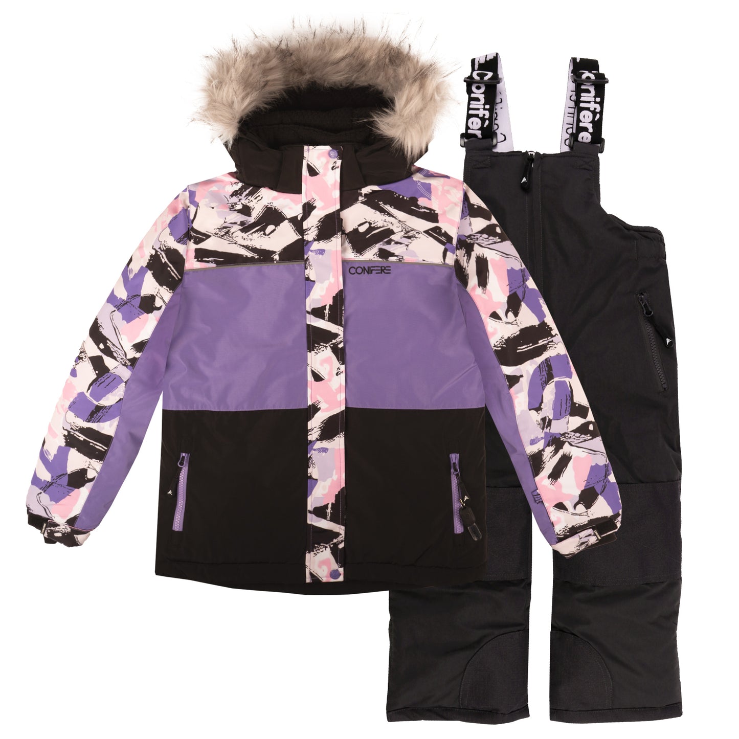 Black NEBLINA Toddler Girl's Snowsuit Set