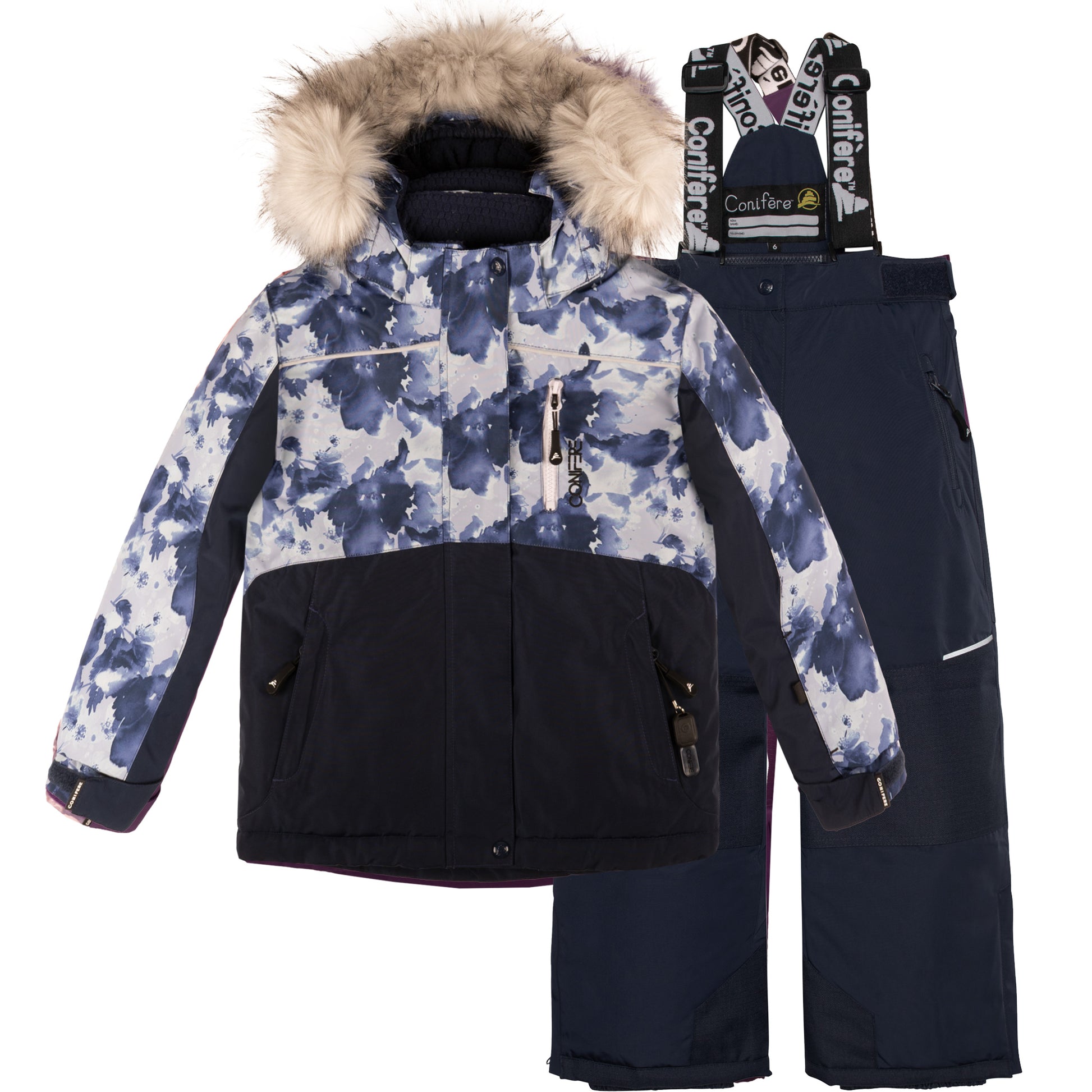 Jacket with -35°C Cold Factor protection, water repellent shell, breathable fabric, wind stopper, removable hood, LED light gadget, fleece and Loft sleeve lining, adjustable cuffs, YKK zipper, snowskirt. Pants with adjustable suspender, reflective piping.