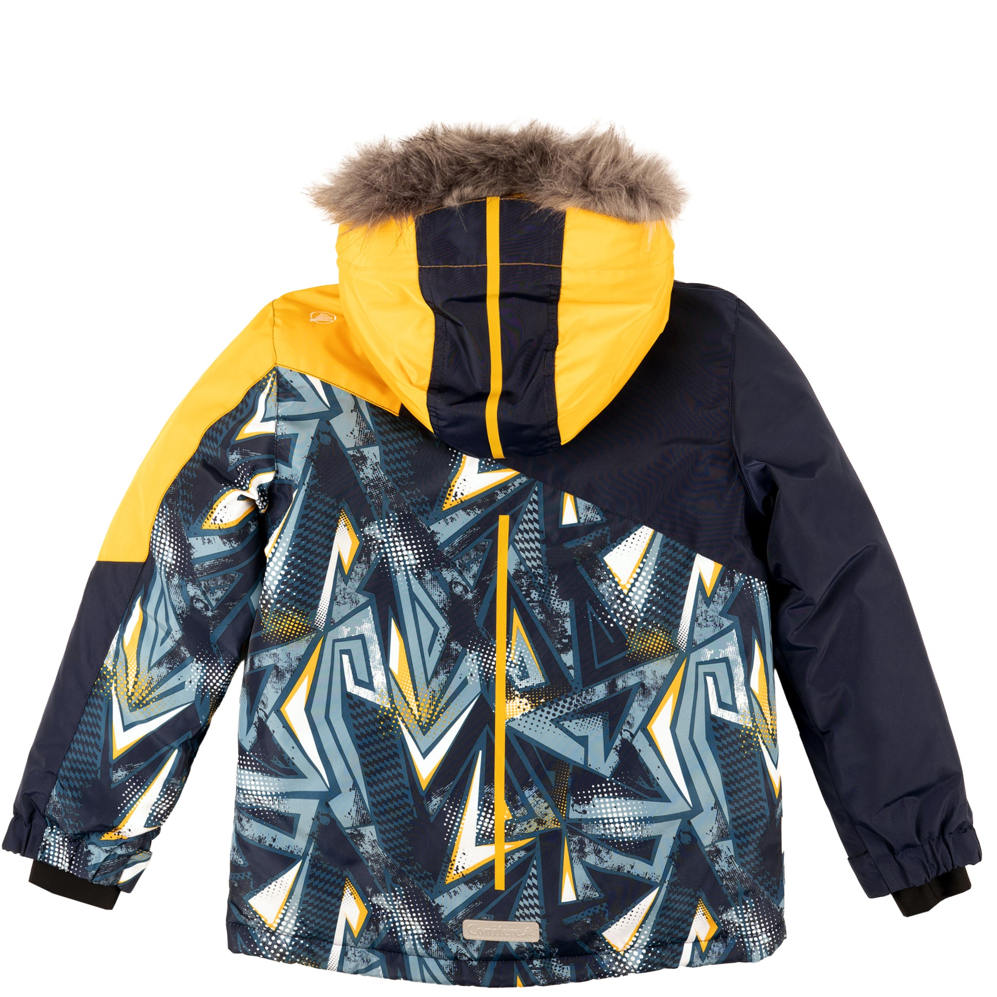 Insulated jacket with cold protection up to -35 C, water repellent shell, breathable fabric, removable hood, LED light, fleece lining, adjustable cuffs, YKK zipper, snowskirt. Pants feature adjustable suspenders, reflective piping, elastic waistband, Corduratech reinforcement, adjustable leg hem, side zippers, and removable bib
