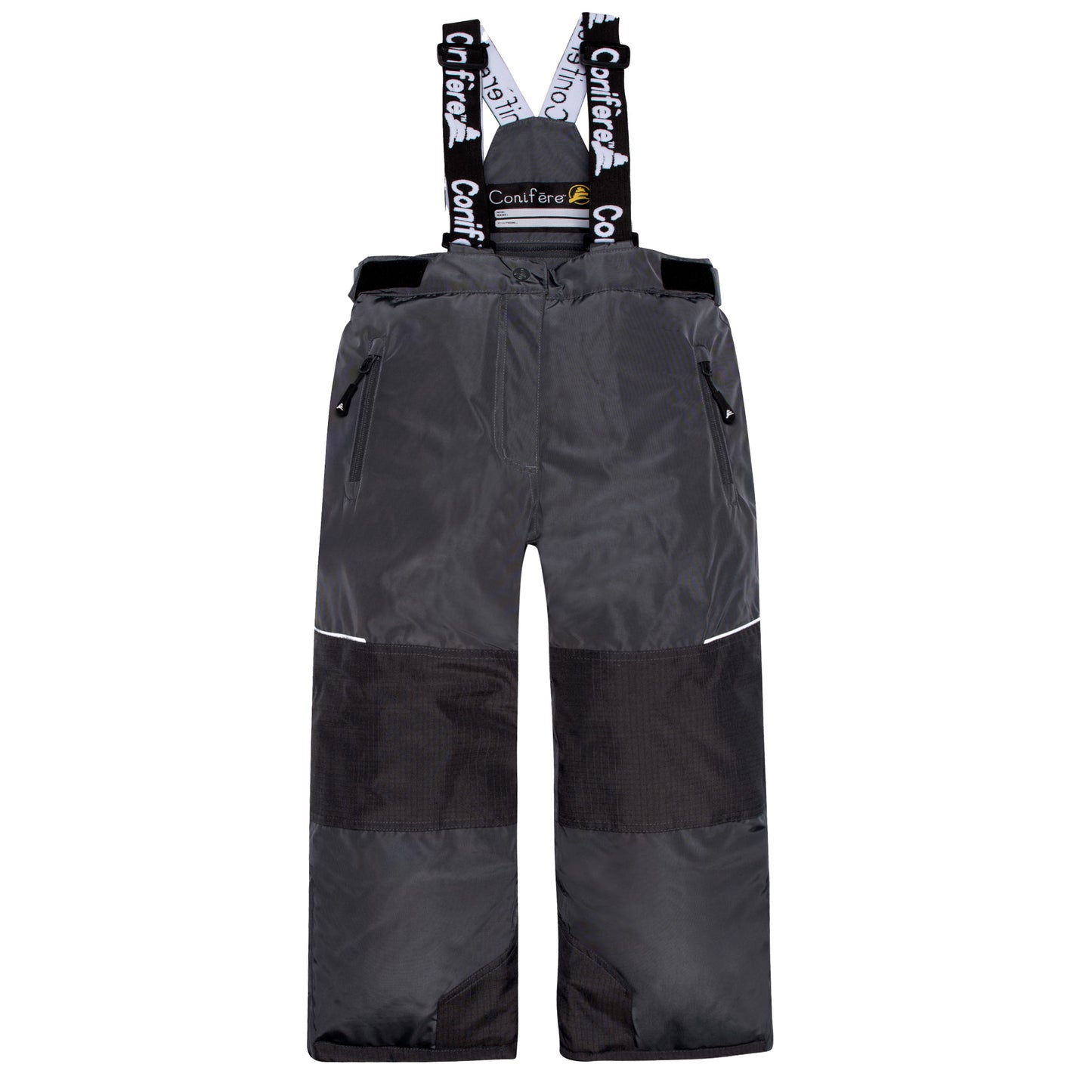 Insulated jacket with cold protection up to -35 C, water repellent shell, breathable fabric, removable hood, LED light, fleece lining, adjustable cuffs, YKK zipper, snowskirt. Pants feature adjustable suspenders, reflective piping, elastic waistband, Corduratech reinforcement, adjustable leg hem, side zippers, and removable bib