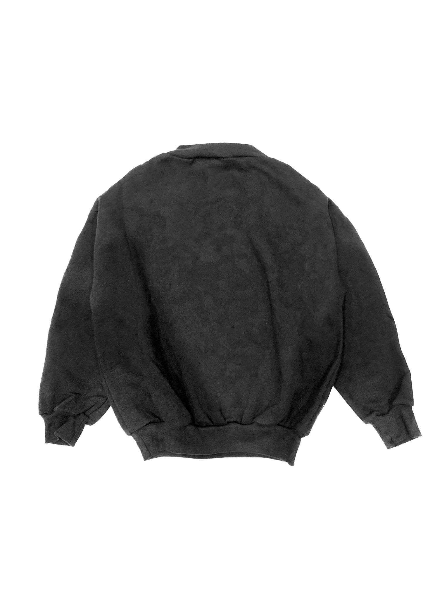 Made in Canada sweatshirt, cotton blend jersey with fleece underside, relaxed fit.