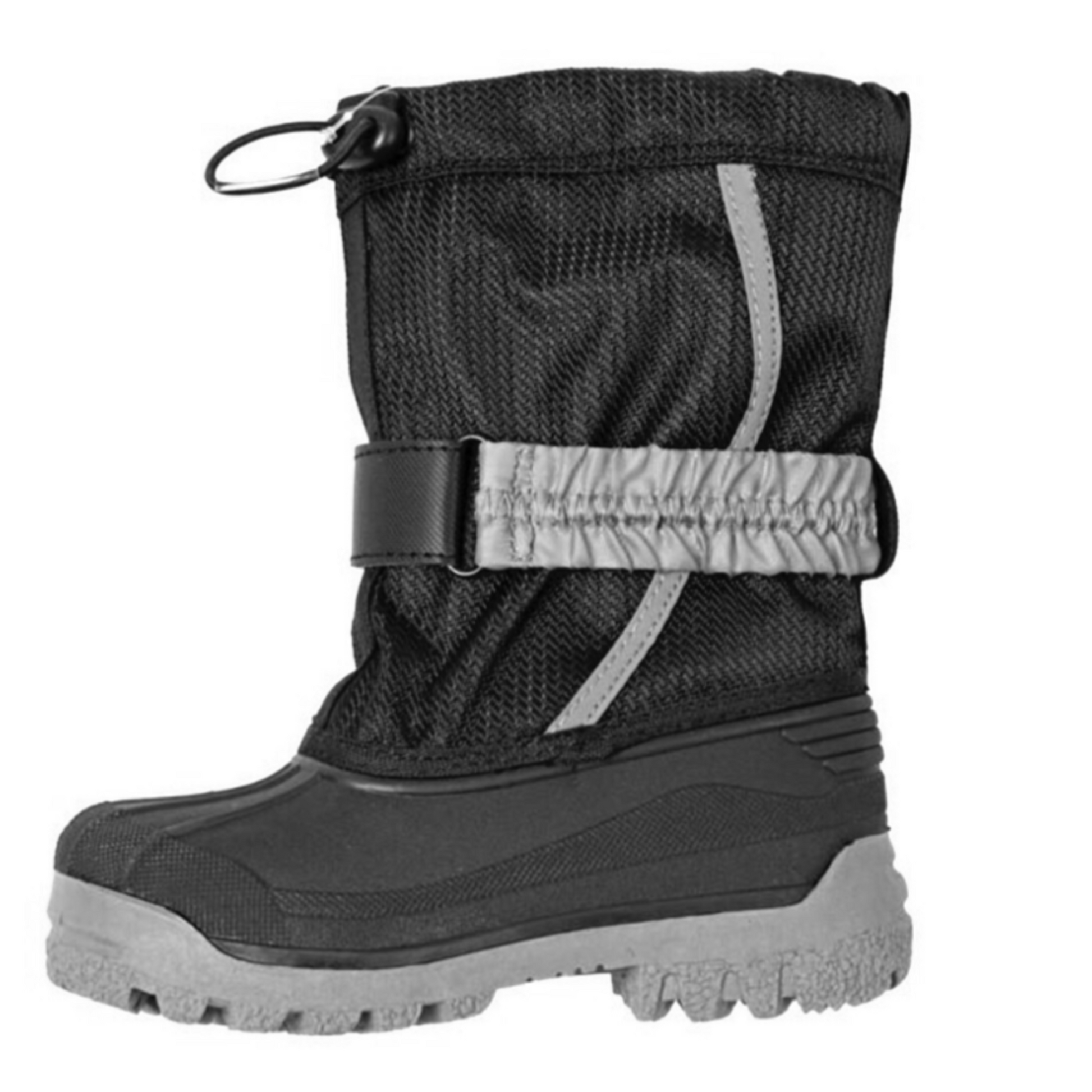 Kids' insulated snow boots, waterproof with durable rubber shell, 8mm felt liner, adjustable closures, reflective piping