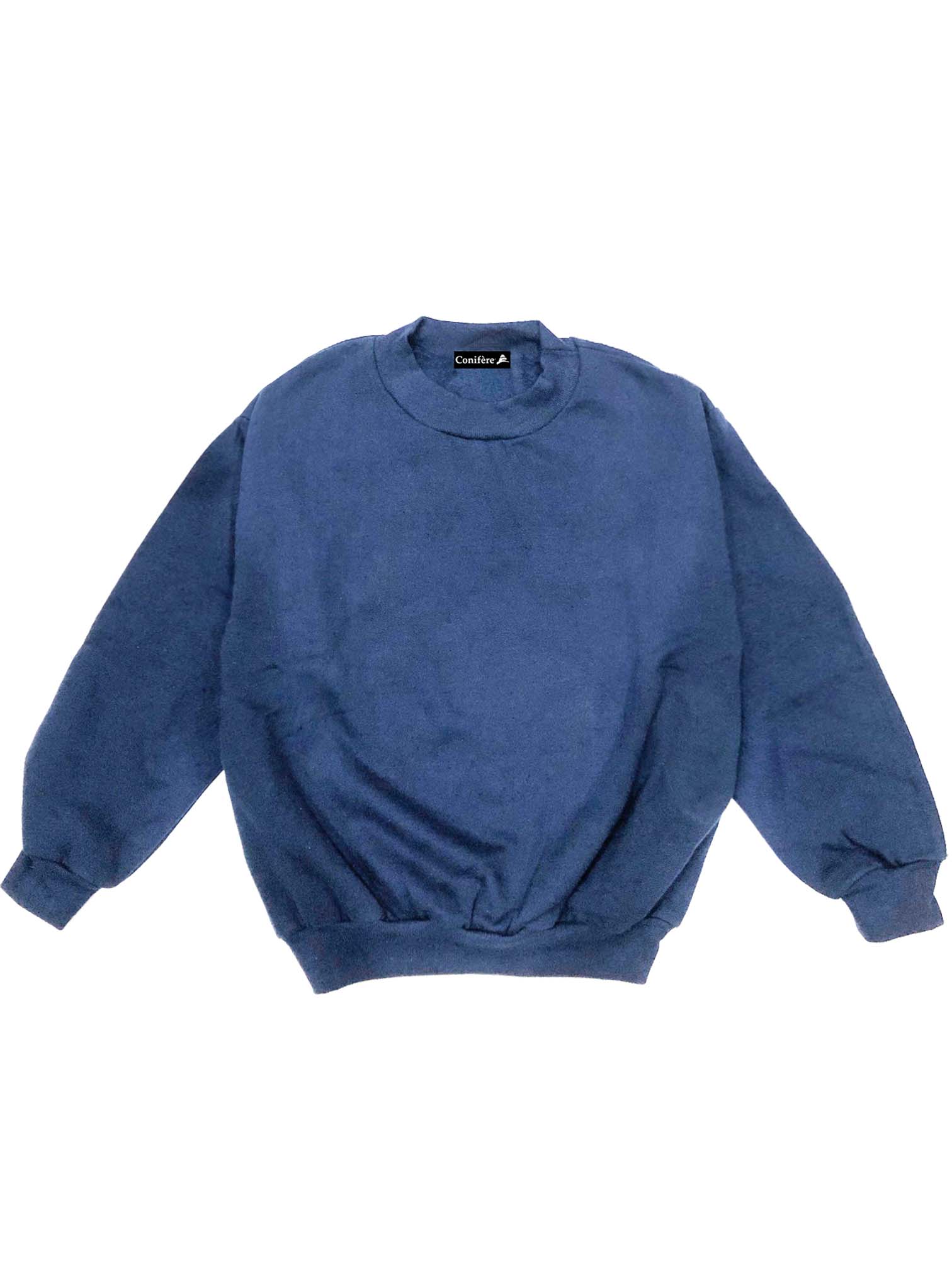 Made in Canada sweatshirt, cotton blend jersey with fleece underside, relaxed fit.